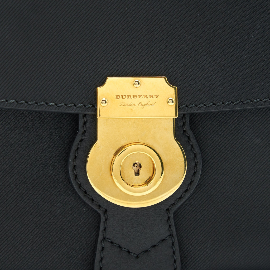 BURBERRY SMALL DK88 TOP HANDLE BAG BLACK