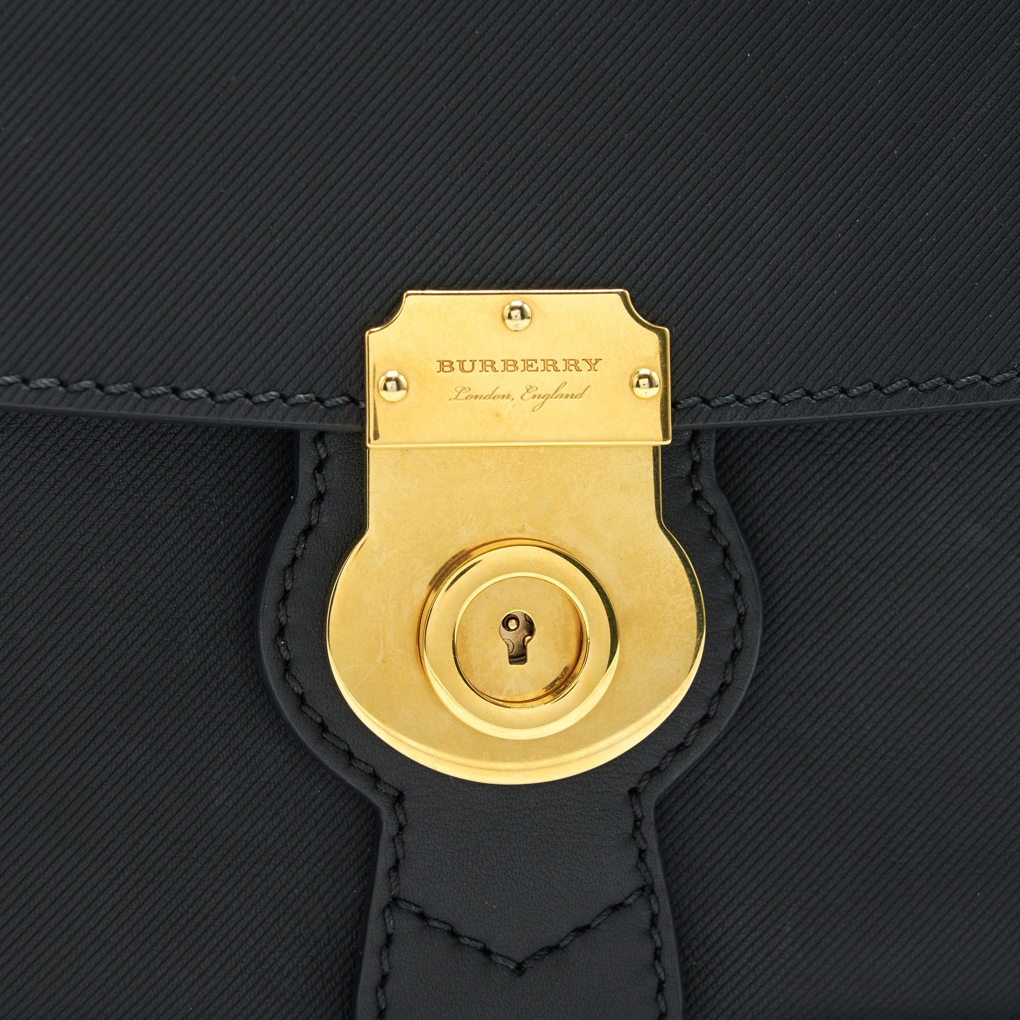 BURBERRY SMALL DK88 TOP HANDLE BAG BLACK