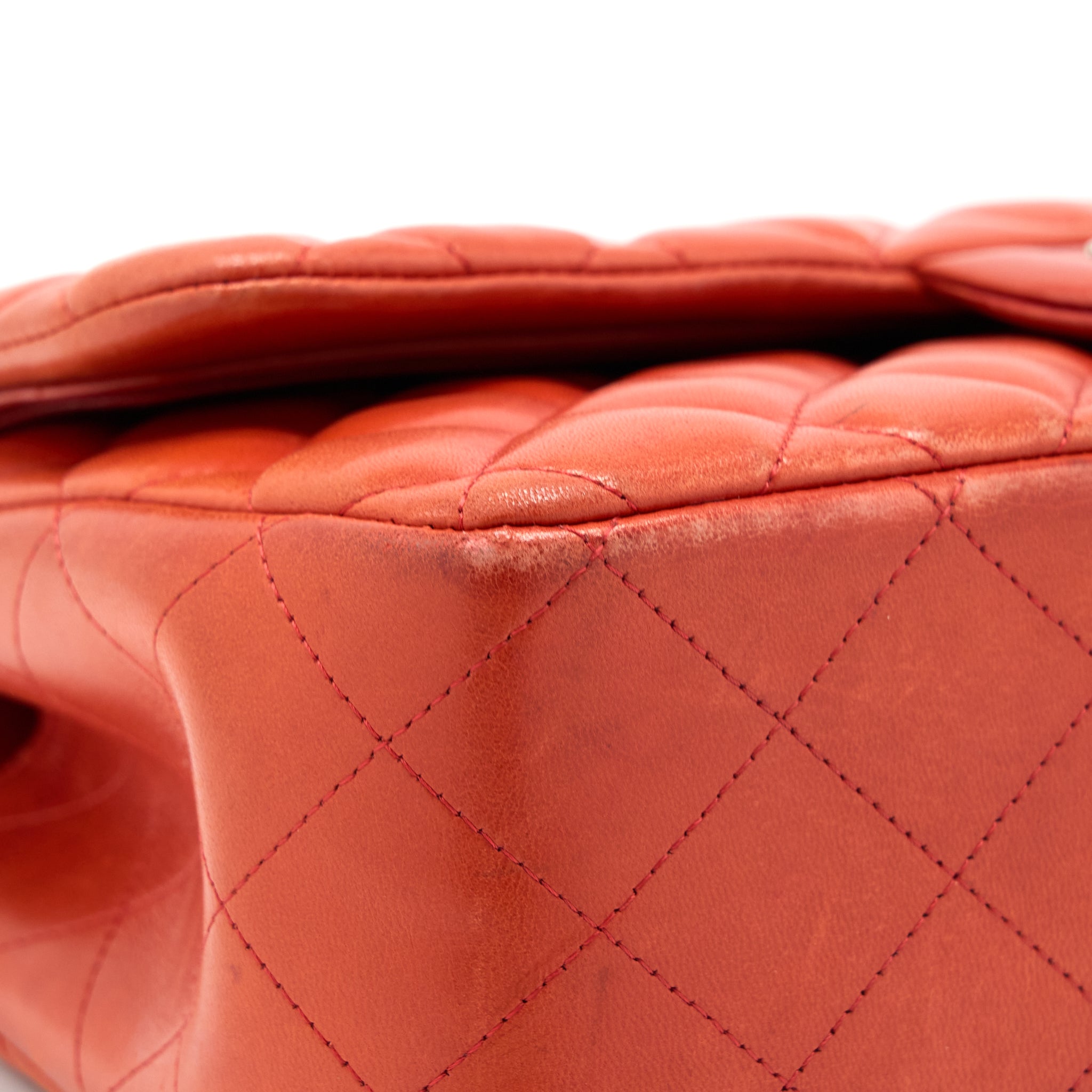CHANEL JUMBO CLASSIC DOUBLE FLAP BAG LAMBSKIN CORAL SHW