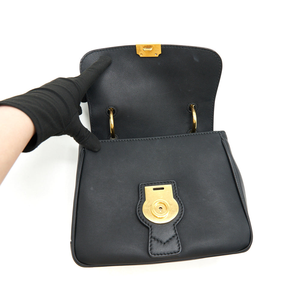BURBERRY SMALL DK88 TOP HANDLE BAG BLACK