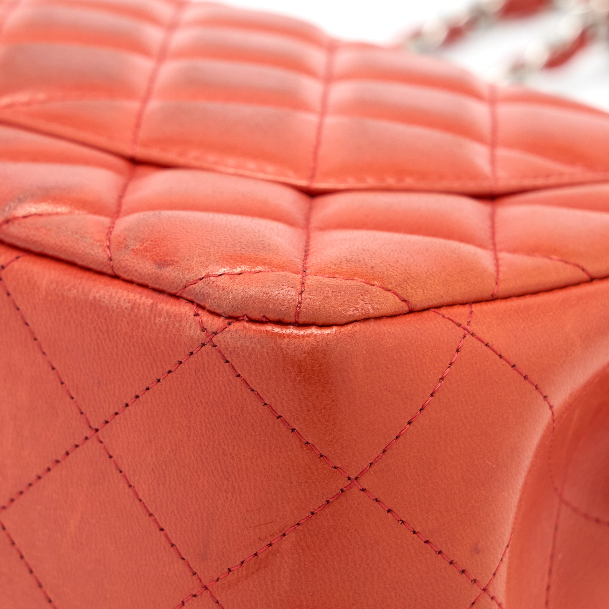 CHANEL JUMBO CLASSIC DOUBLE FLAP BAG LAMBSKIN CORAL SHW