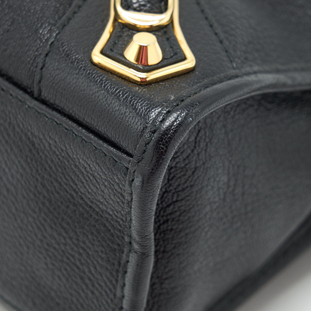 BALENCIAGA METALLIC EDG CITY S BAG BLACK GHW