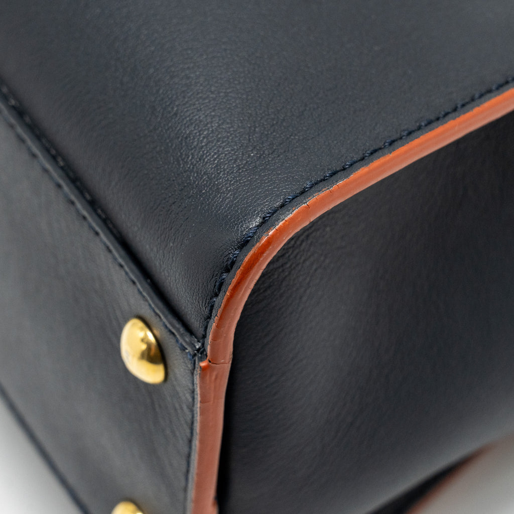 FENDI MEDIUM PEEKABOO CALFSKIN DARK BLUE/RED GHW