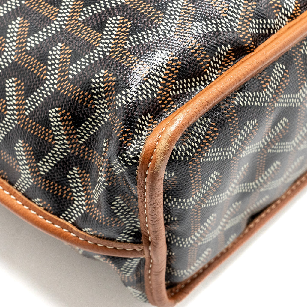 GOYARD MINI ANJOUR TOTE BAG GOYARDLINE CANVAS BROWN SHW