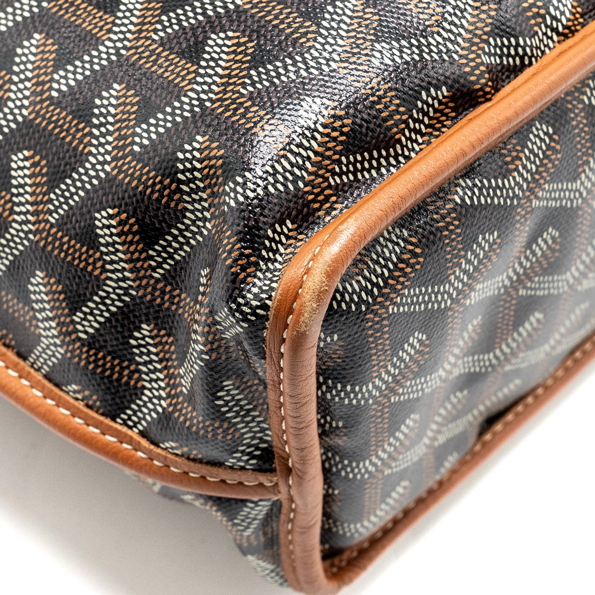 GOYARD MINI ANJOUR TOTE BAG GOYARDLINE CANVAS BROWN SHW