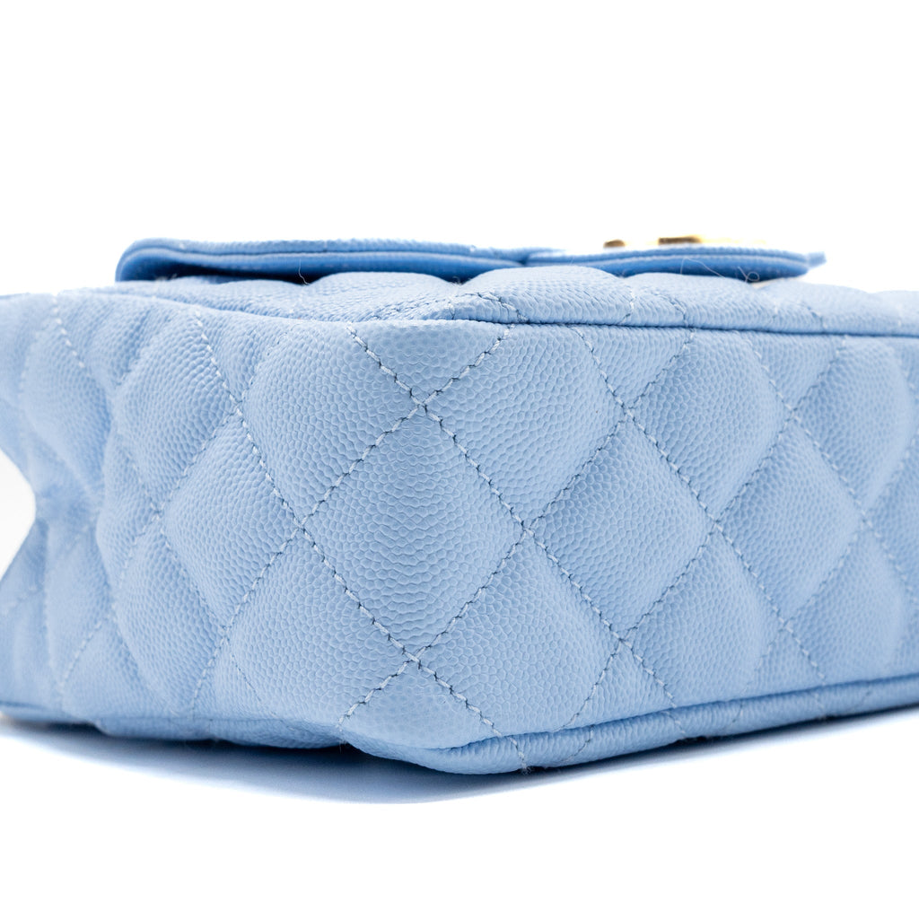 CHANEL 23C SMALL HOBO BAG CAVIAR LIGHT BLUE GHW(MICROCHIP)