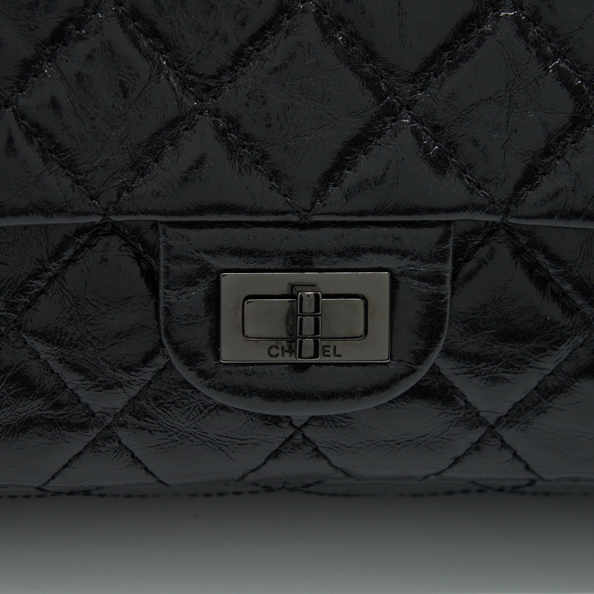 CHANEL 2.55 226 REISSUE AGED CALFSKIN SO BLACK