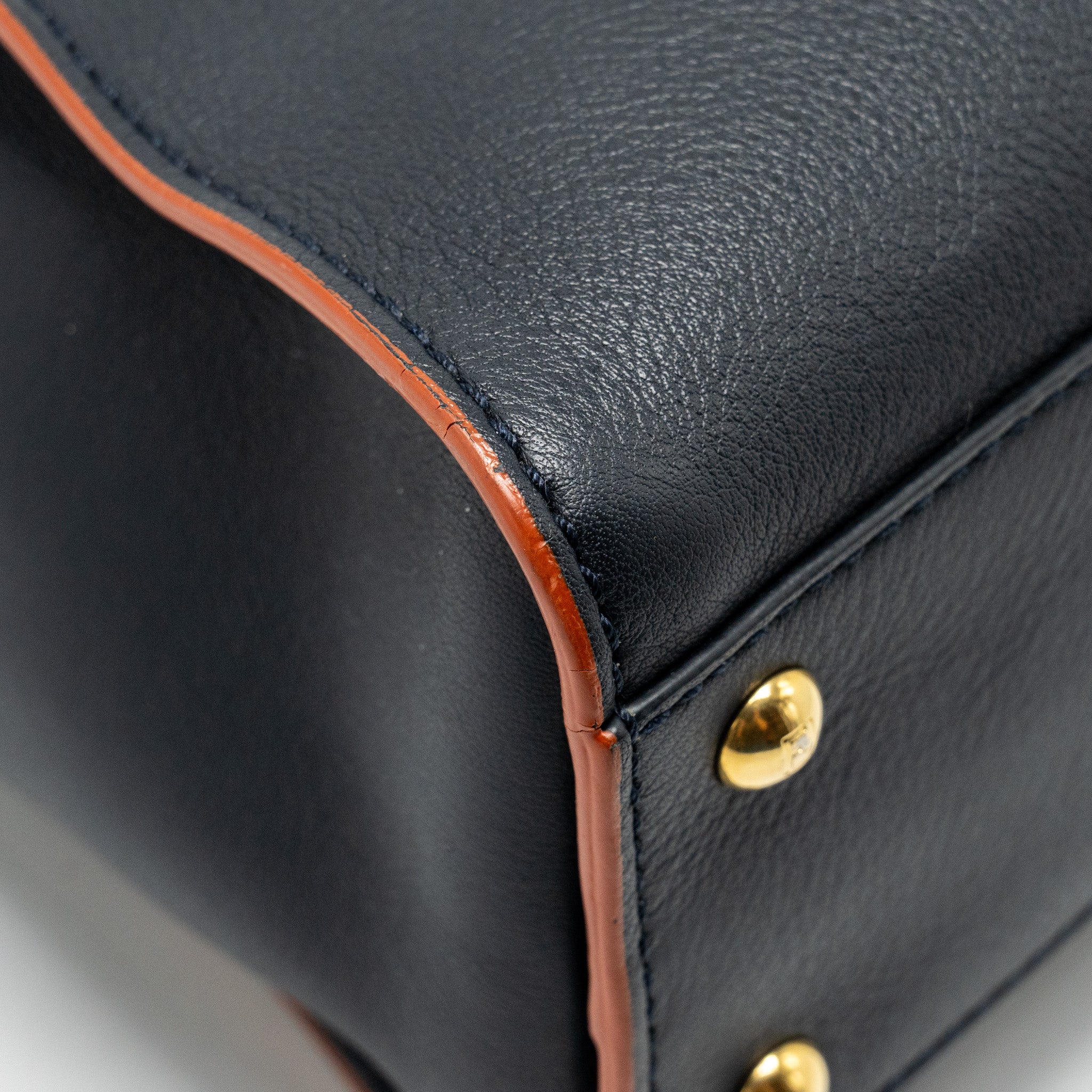 FENDI MEDIUM PEEKABOO CALFSKIN DARK BLUE/RED GHW