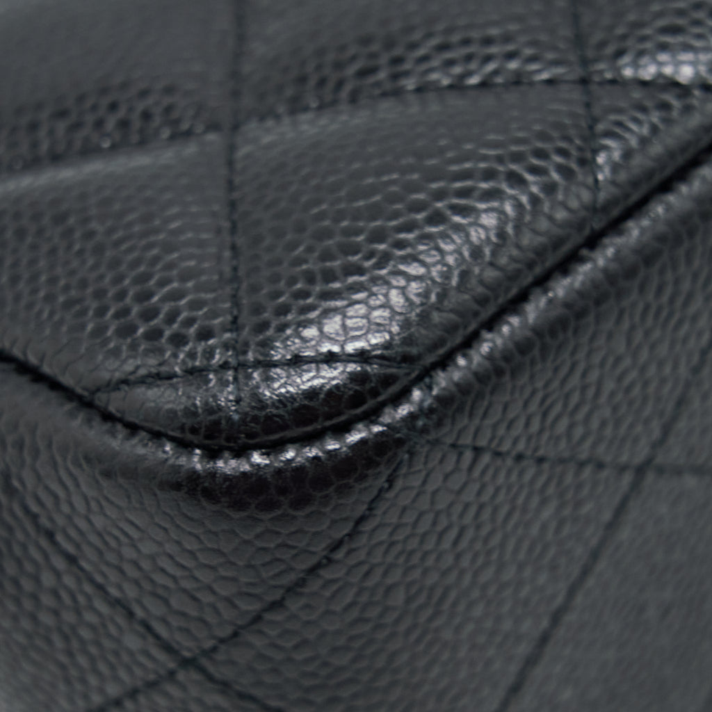 CHANEL CLASSIC JUMBO DOUBLE FLAP BAG CAVIAR BLACK LGHW