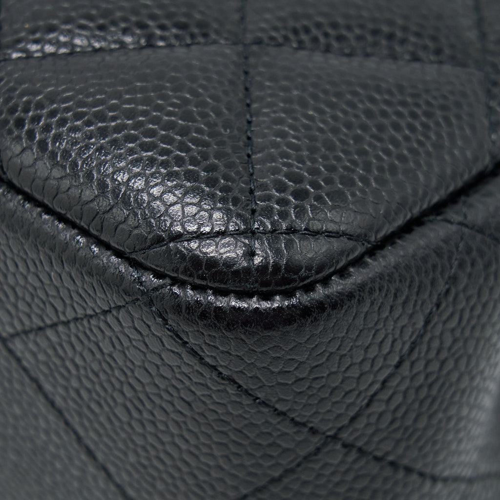 CHANEL CLASSIC JUMBO DOUBLE FLAP BAG CAVIAR BLACK LGHW