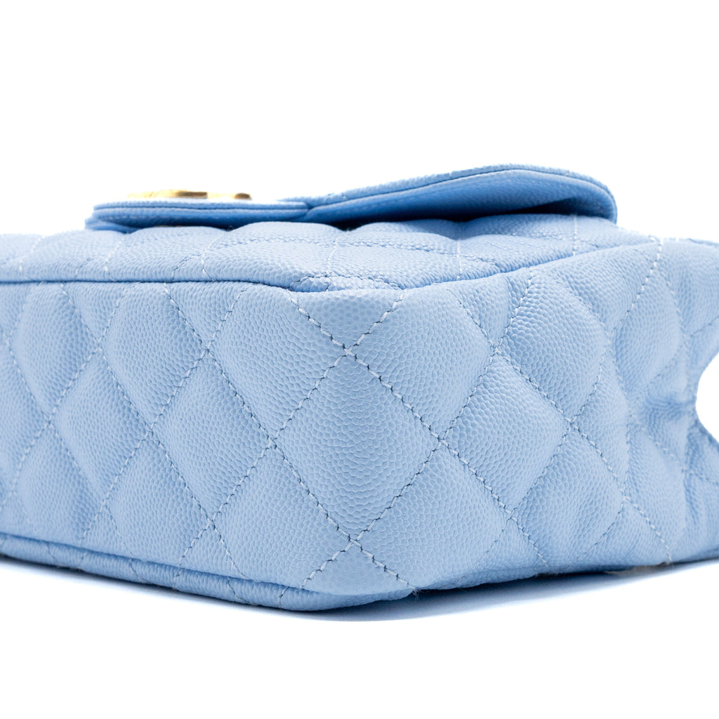CHANEL 23C SMALL HOBO BAG CAVIAR LIGHT BLUE GHW(MICROCHIP)