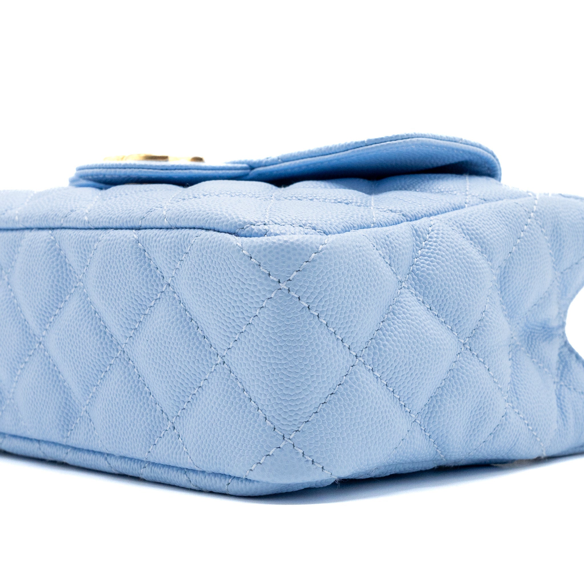 CHANEL 23C SMALL HOBO BAG CAVIAR LIGHT BLUE GHW(MICROCHIP)