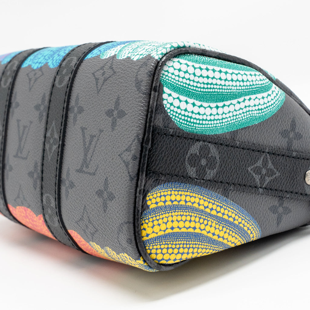 LOUIS VUITTON X YAYOI KUSAMA KEEPALL BANDOULIERE 25 PUMPKIN MULTICOLOURED MONOGRAM CANVAS SHW