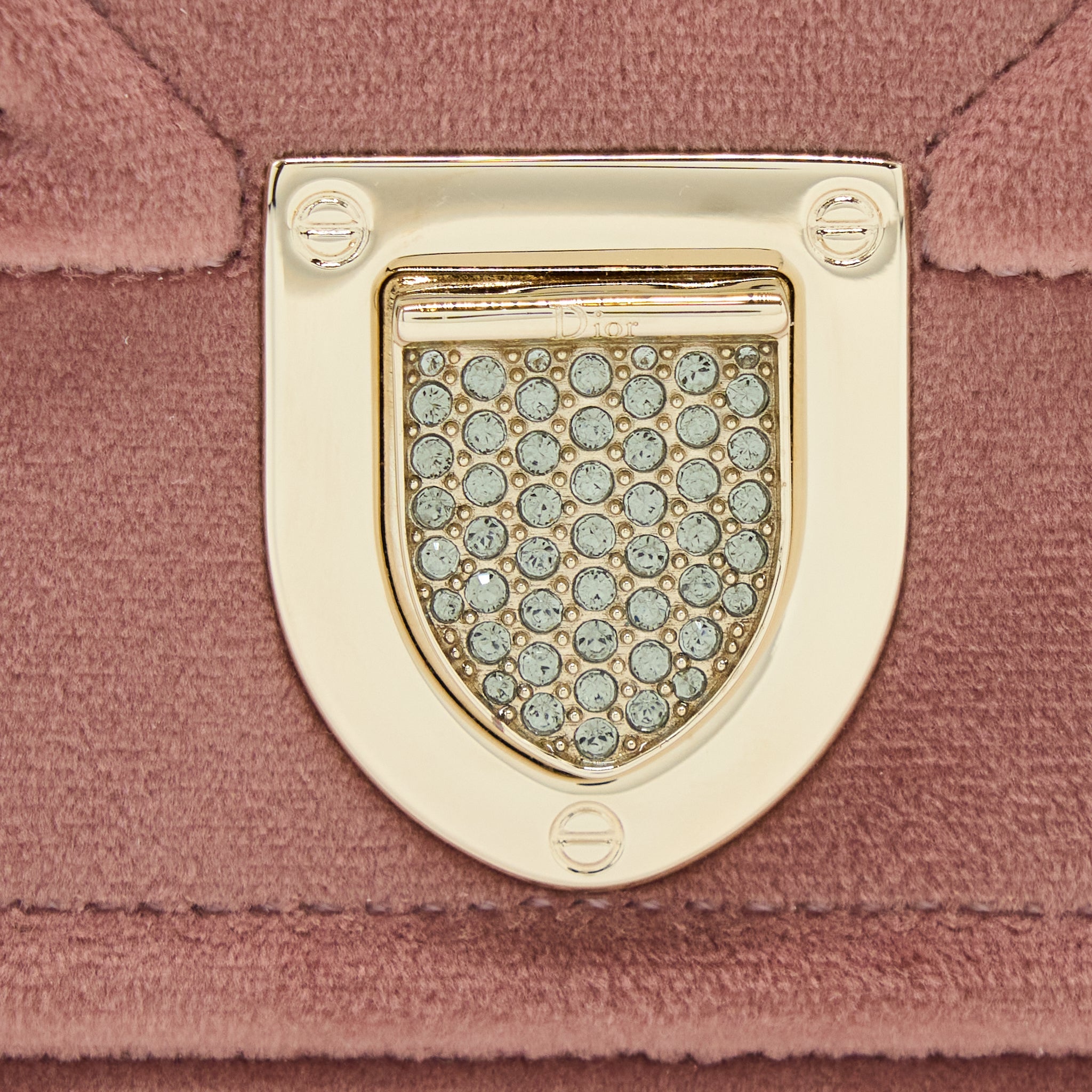 DIOR DIORMA WALLET ON CHAIN VELVET PINK GHW