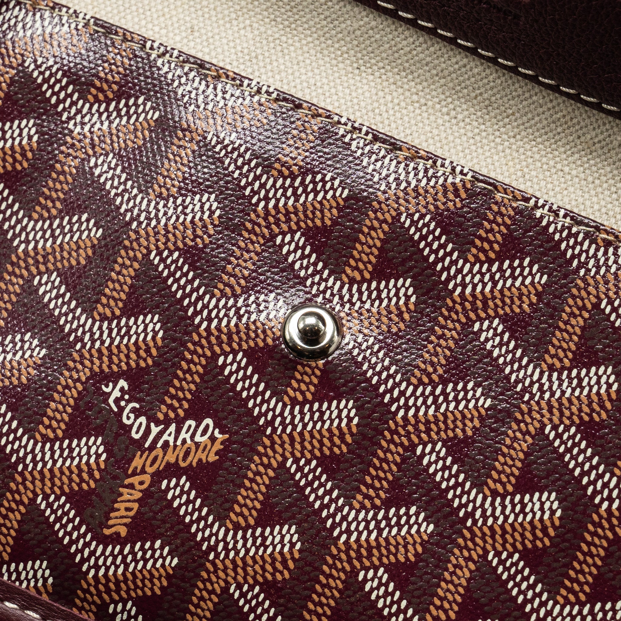 GOYARD SAINT LOUIS GM TOTE BAG GOYARDINE CANVAS/CALFSKIN BURGUNDY SHW