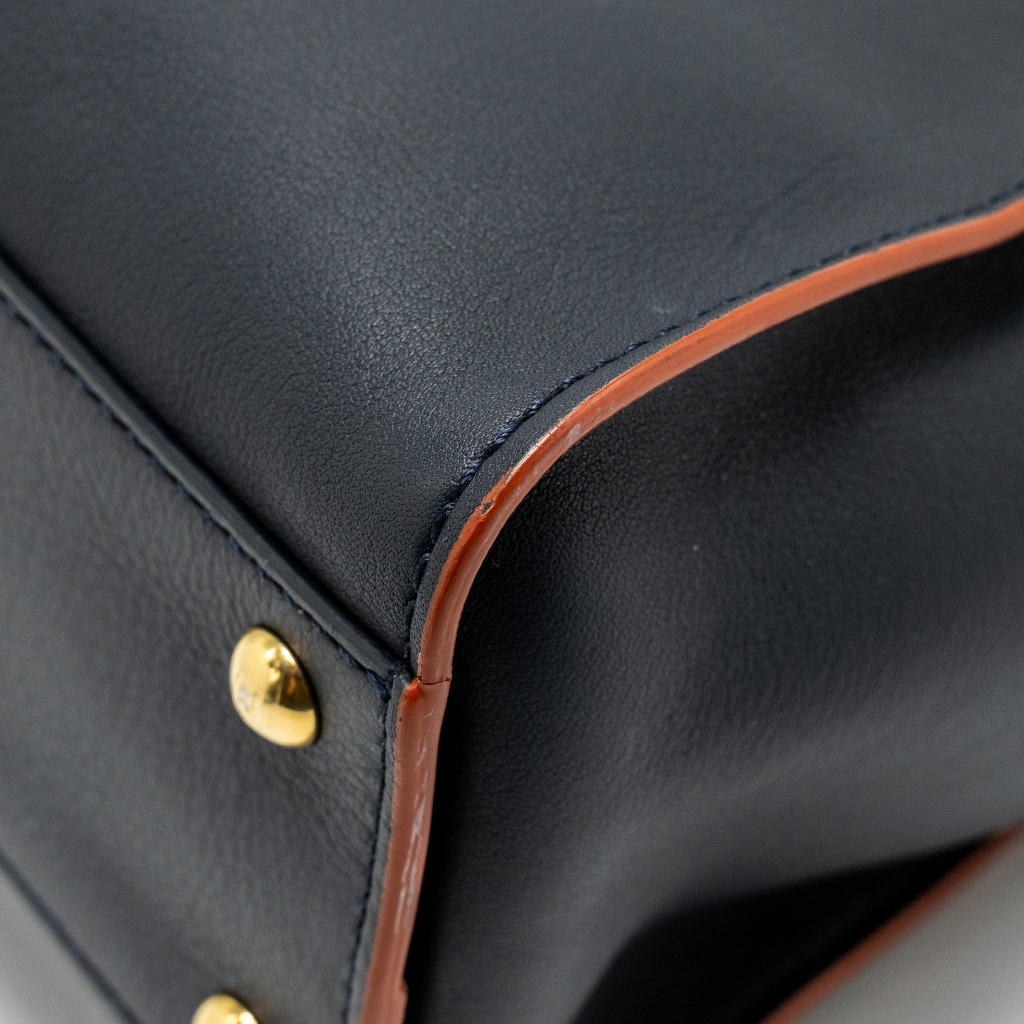 FENDI MEDIUM PEEKABOO CALFSKIN DARK BLUE/RED GHW