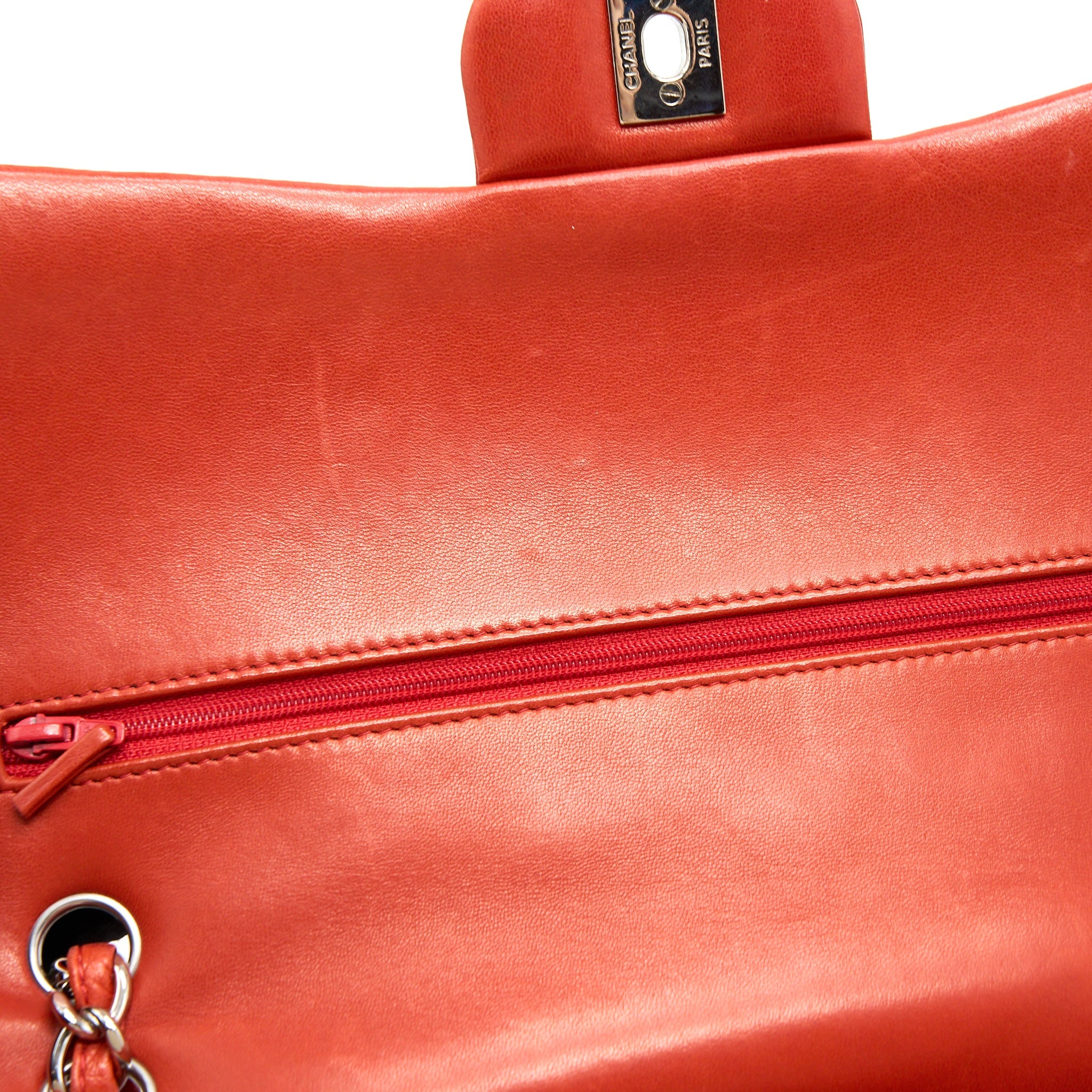 CHANEL JUMBO CLASSIC DOUBLE FLAP BAG LAMBSKIN CORAL SHW