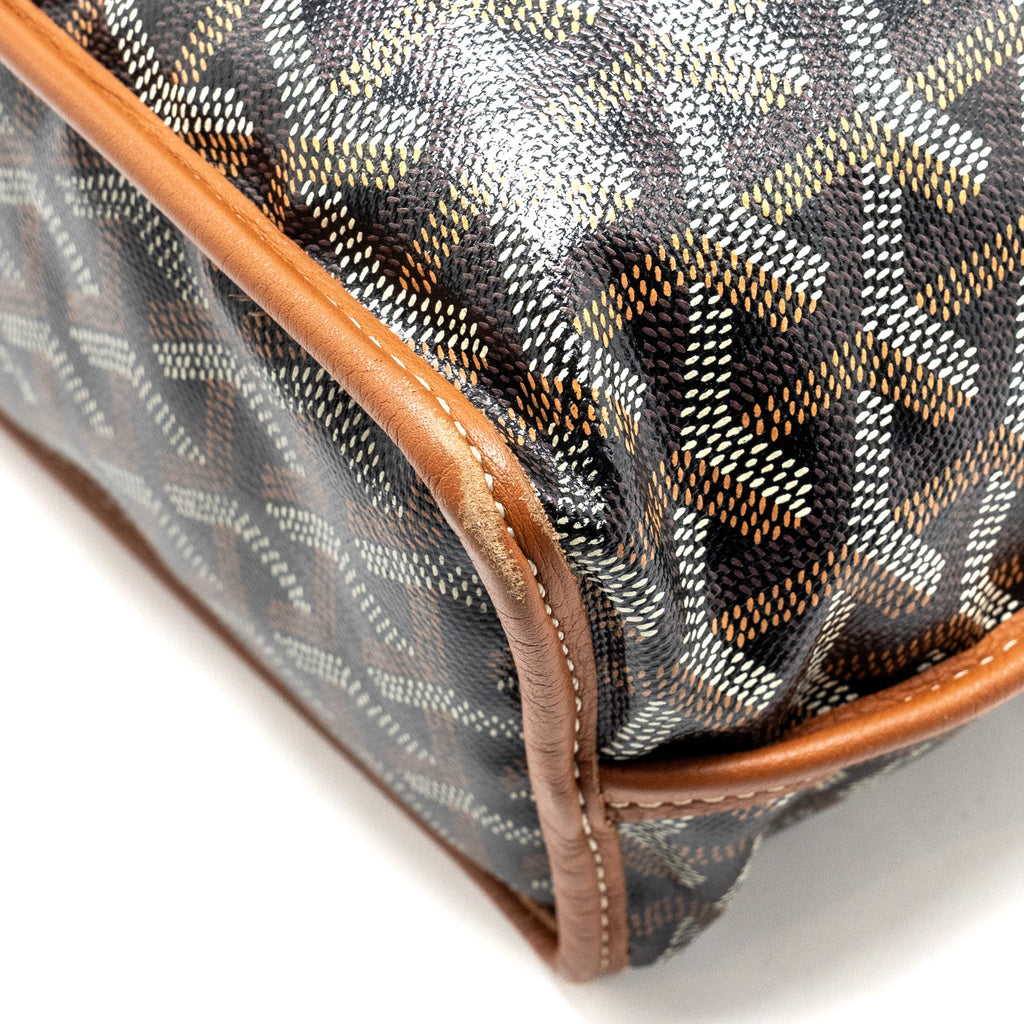 GOYARD MINI ANJOUR TOTE BAG GOYARDLINE CANVAS BROWN SHW