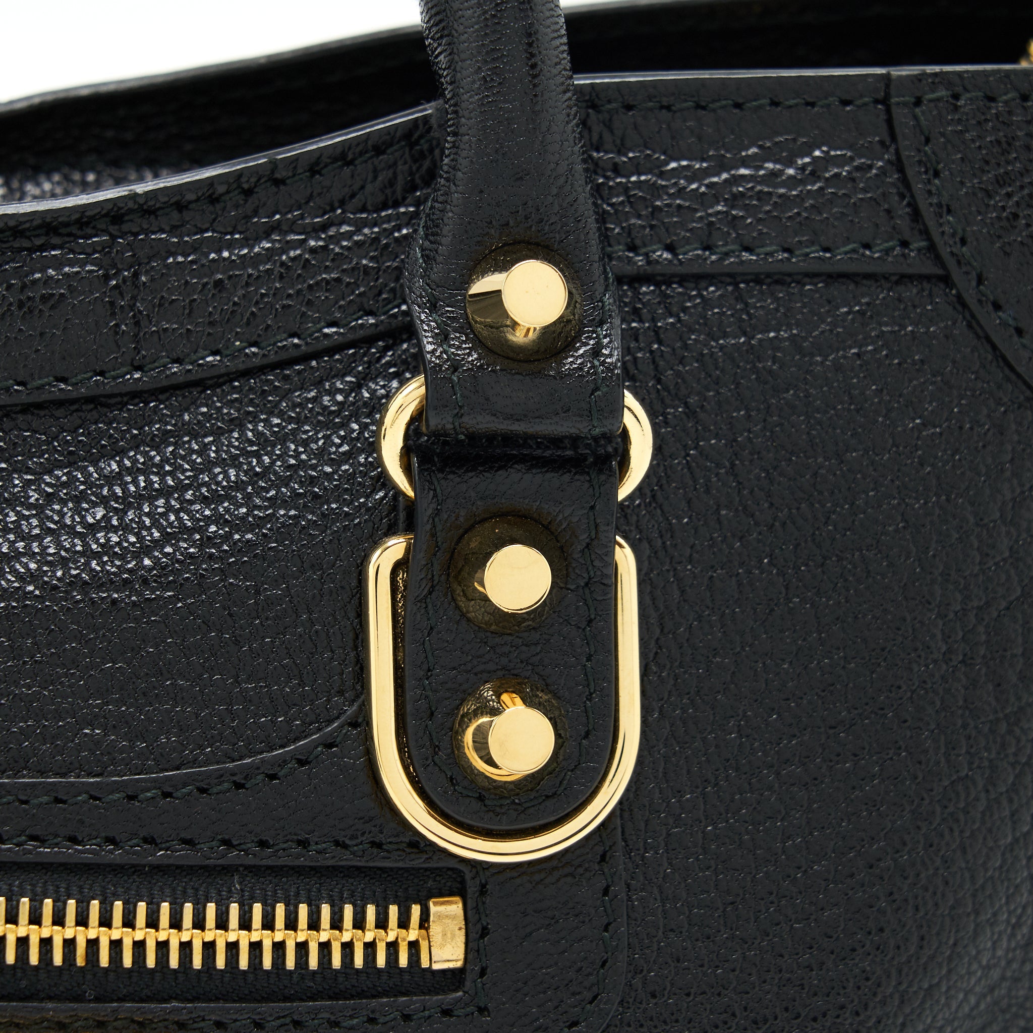 BALENCIAGA METALLIC EDG CITY S BAG BLACK GHW