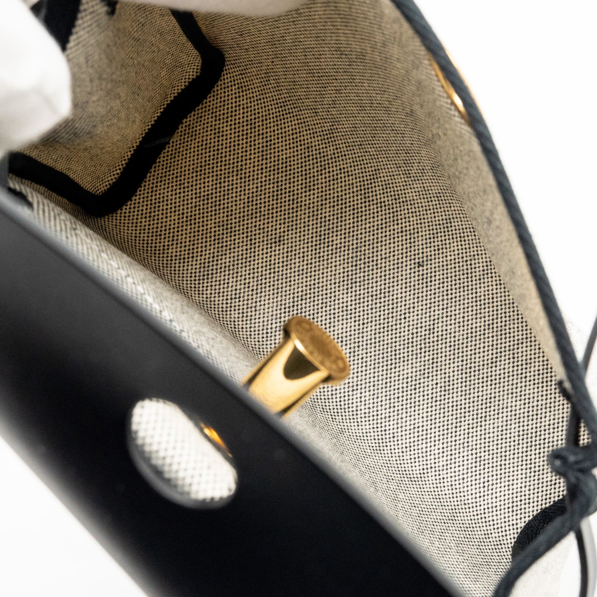 HERMES HERBAG MINI CANVAS/COWHIDE BLACK/ ECRU GHW