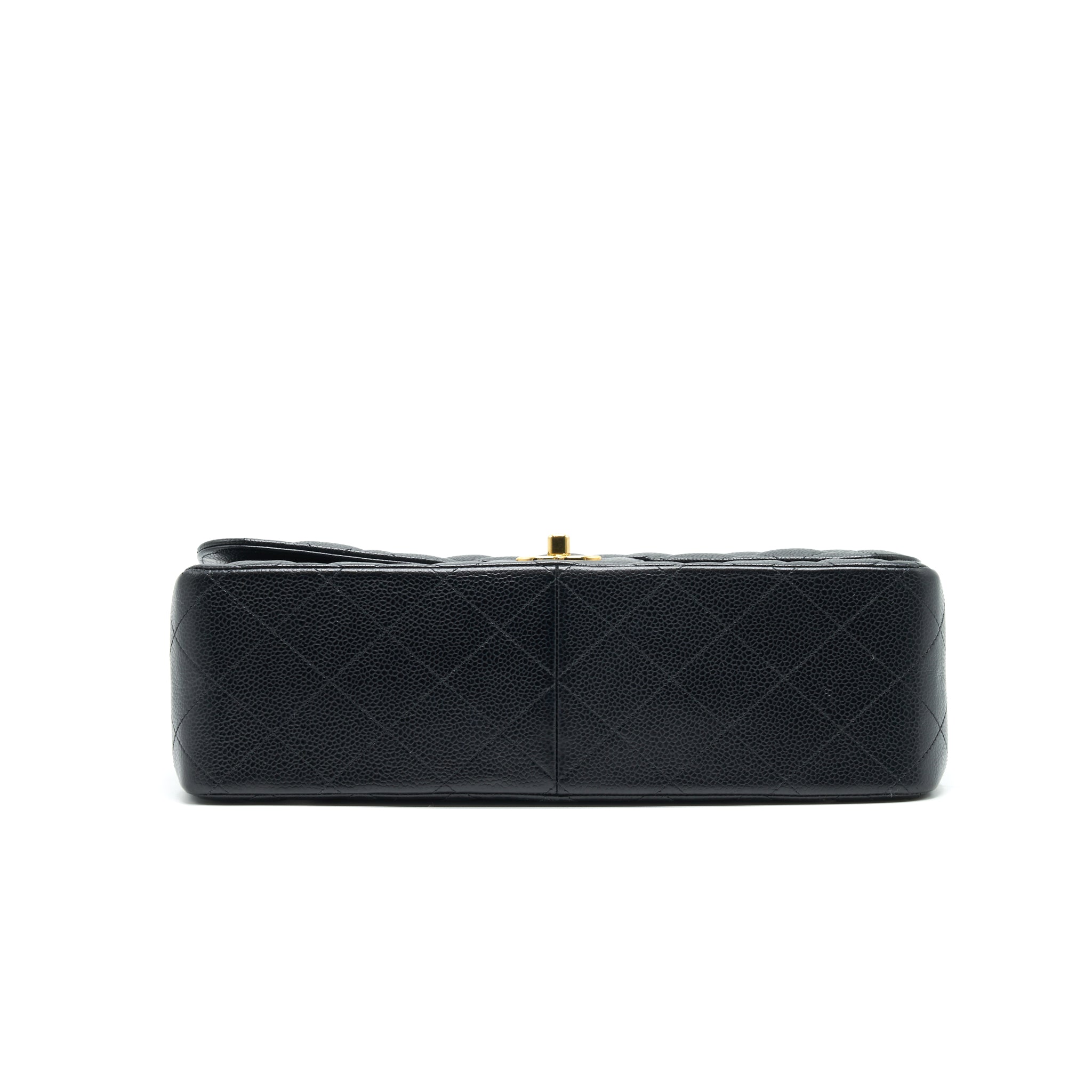 CHANEL CLASSIC JUMBO DOUBLE FLAP BAG BLACK CAVIER GHW