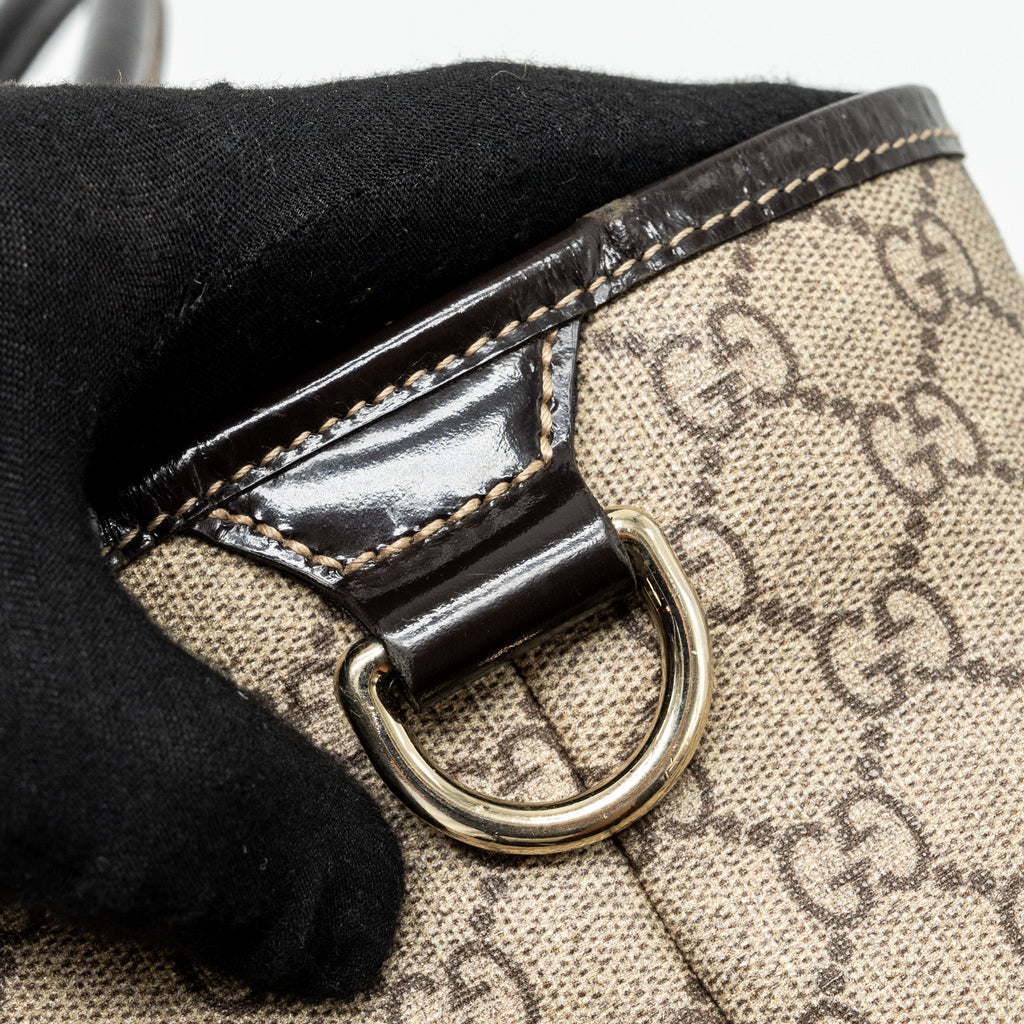 GUCCI TOP HANDLE TOTE BAG GG SUPREME CANVAS GHW