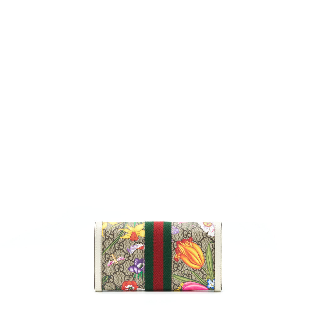 GUCCI FLOWER LONG WALLET MULTICOLOUR GHW