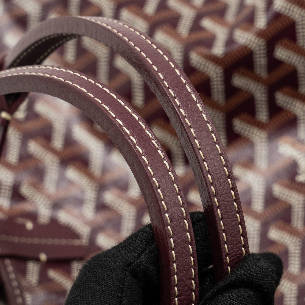 GOYARD SAINT LOUIS GM TOTE BAG GOYARDINE CANVAS/CALFSKIN BURGUNDY SHW