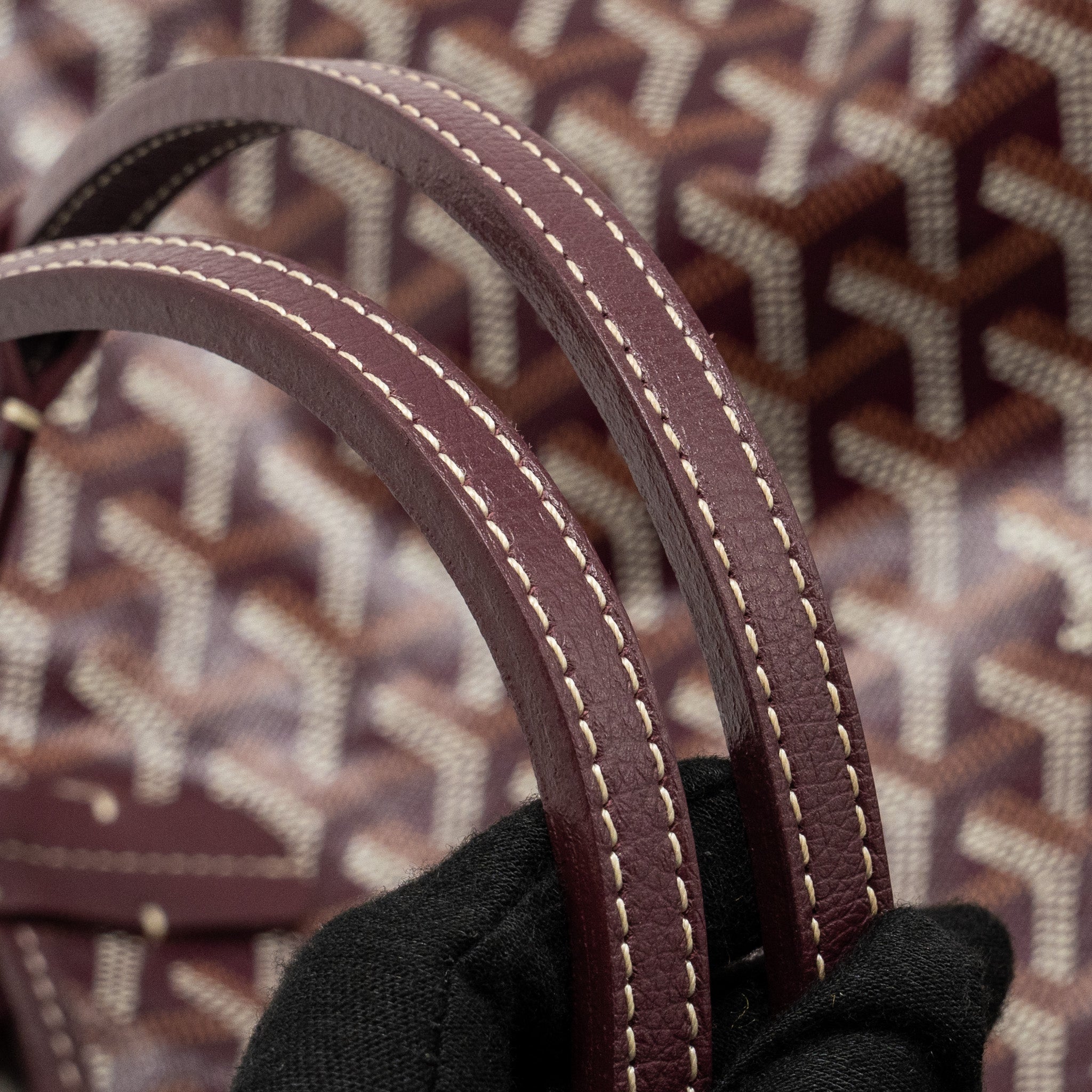 GOYARD SAINT LOUIS GM TOTE BAG GOYARDINE CANVAS/CALFSKIN BURGUNDY SHW