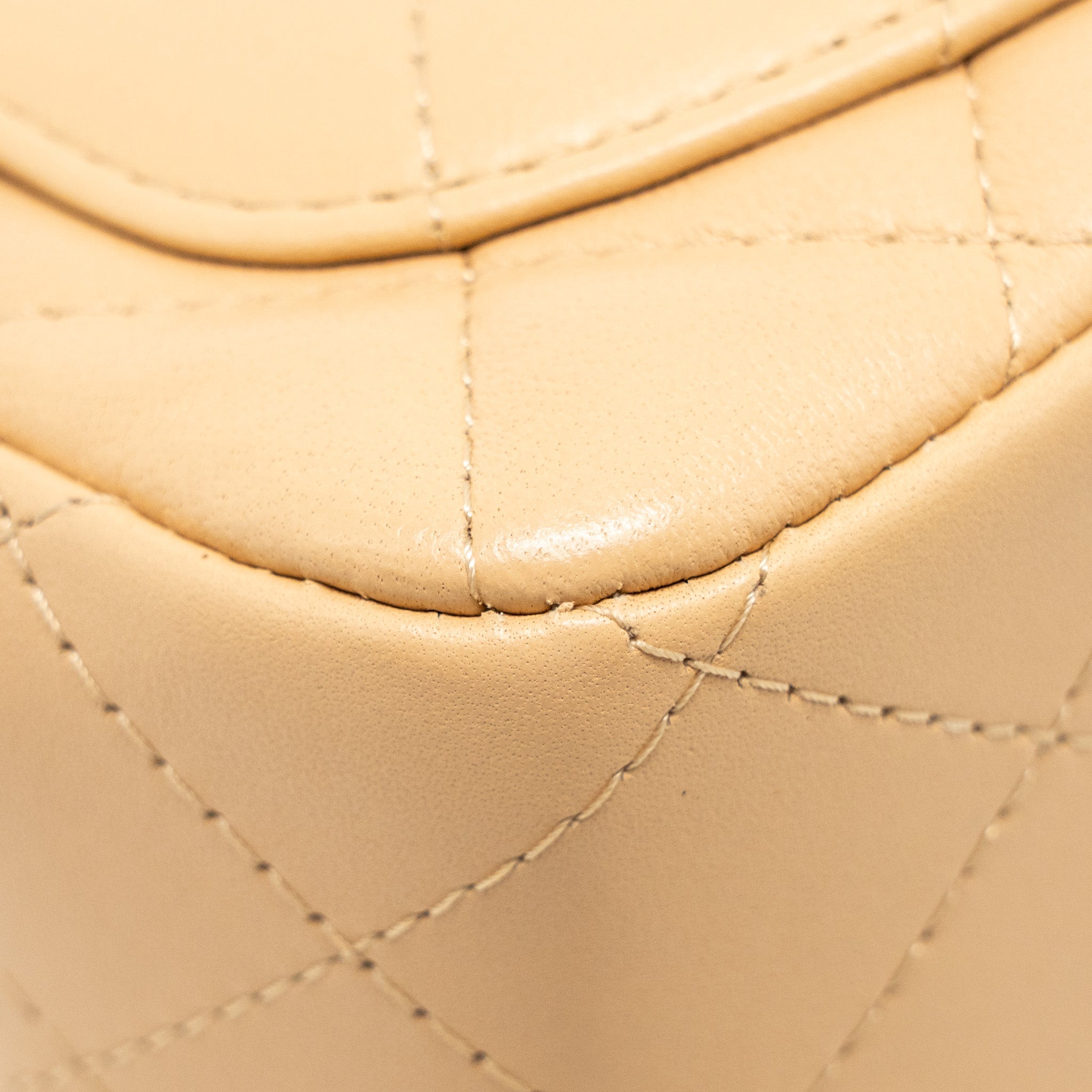 CHANEL MINI SQUARE FLAP BAG LAMBSKIN BEIGE LGHW (MICROCHIP)
