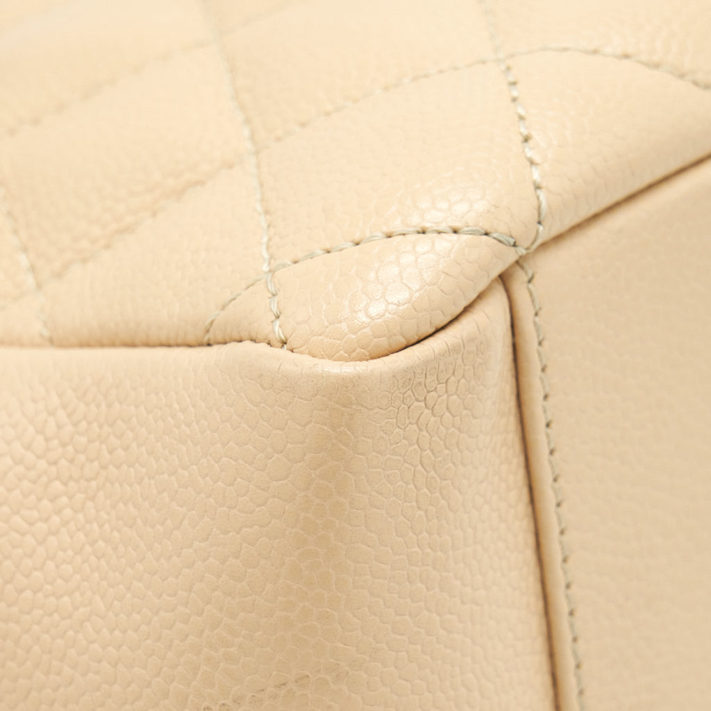 CHANEL GRAND SHOPPING TOTE BAG CAVIAR BEIGE SHW