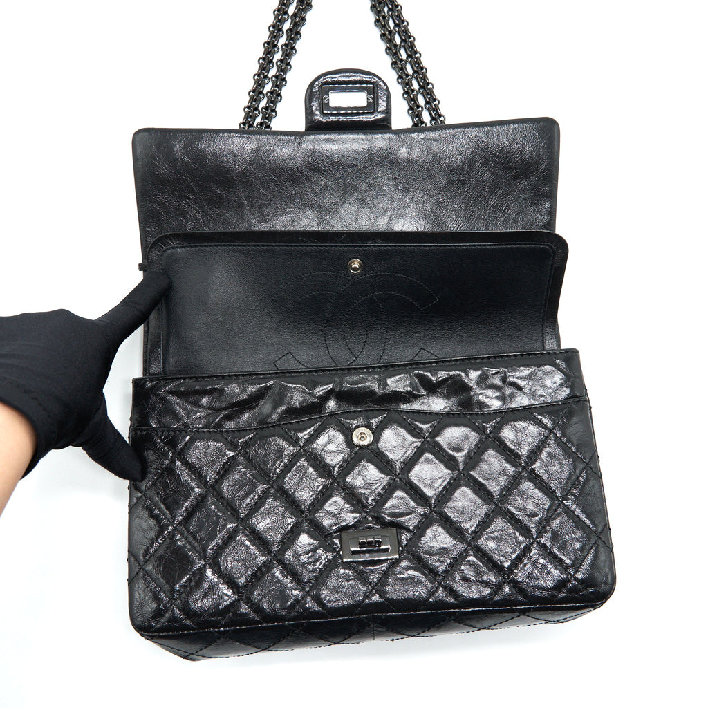 CHANEL 2.55 226 REISSUE AGED CALFSKIN SO BLACK