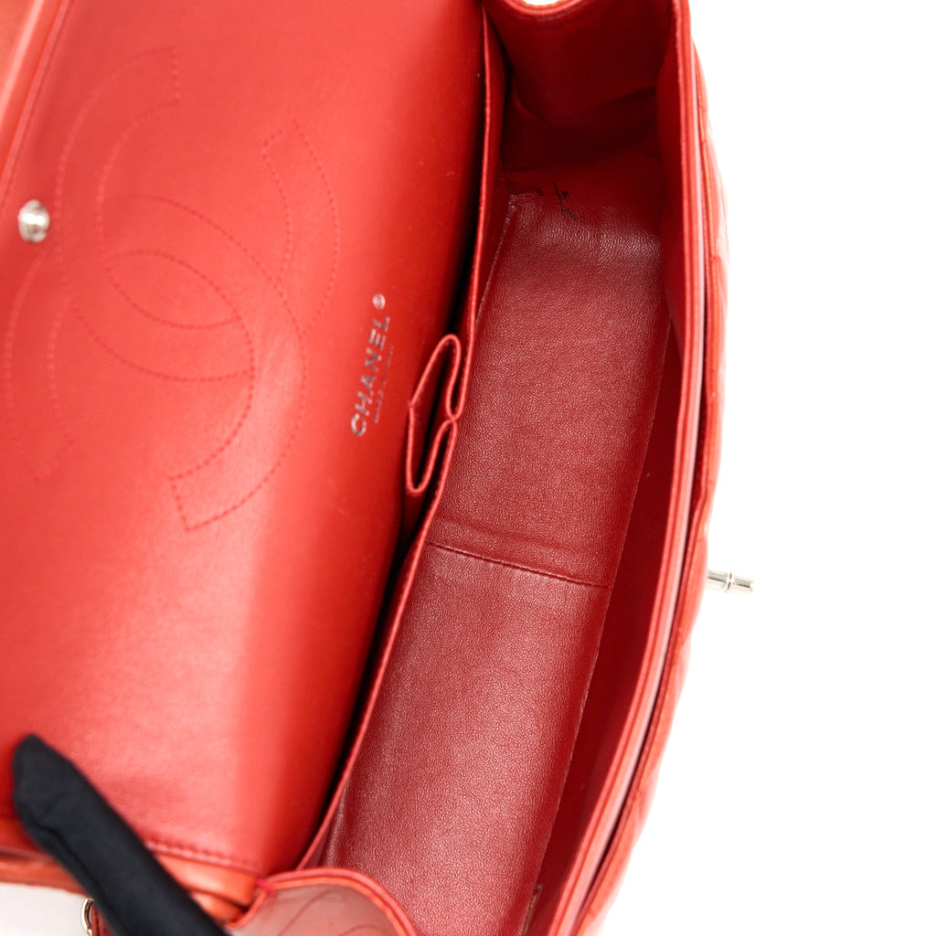 CHANEL JUMBO CLASSIC DOUBLE FLAP BAG LAMBSKIN CORAL SHW