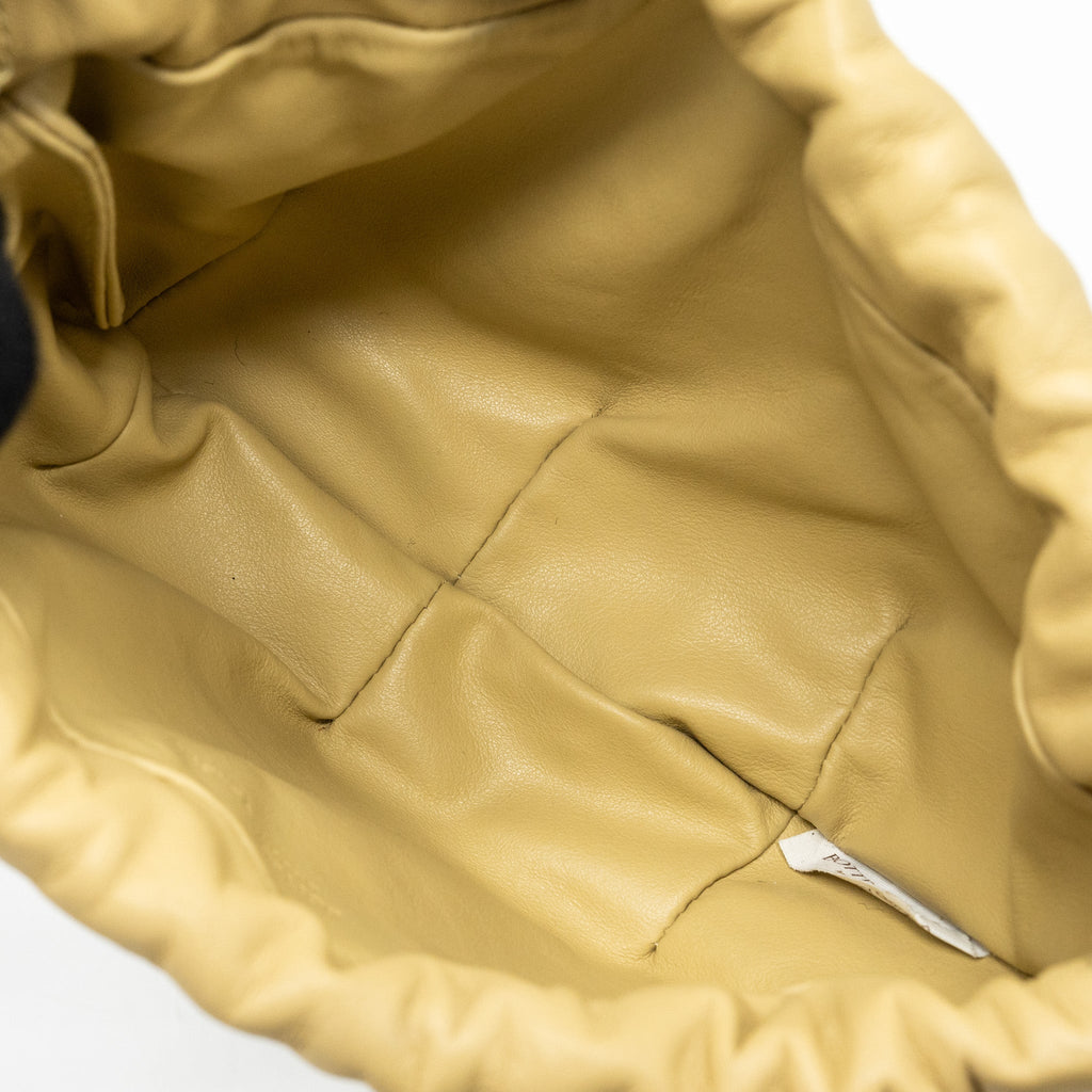 BOTTEGA VENETA MINI BULB BUCKET BAG LEATHER MUSTARD YELLOW GHW