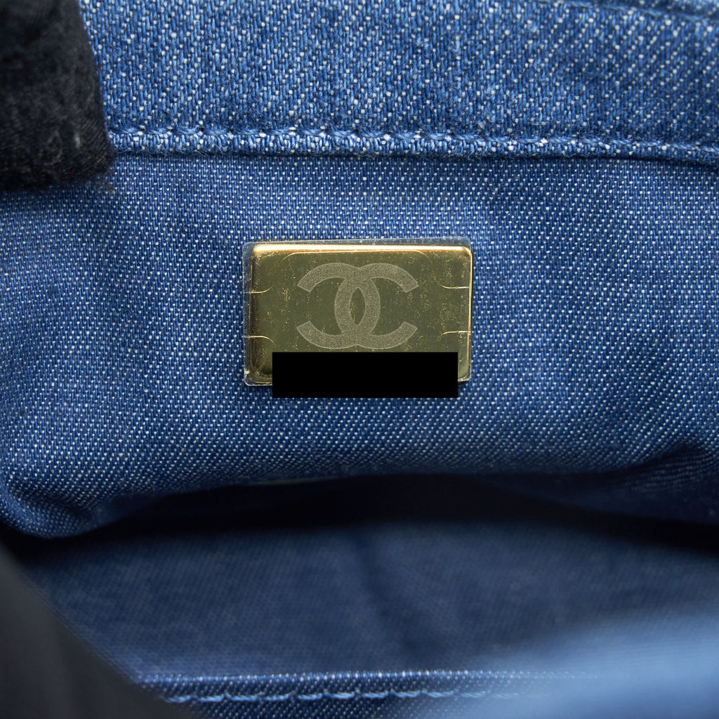 CHANEL PEARL CRUSH MINI RECTANGULAR FLAP BAG DENIM BLUE GHW (MICROCHIP)