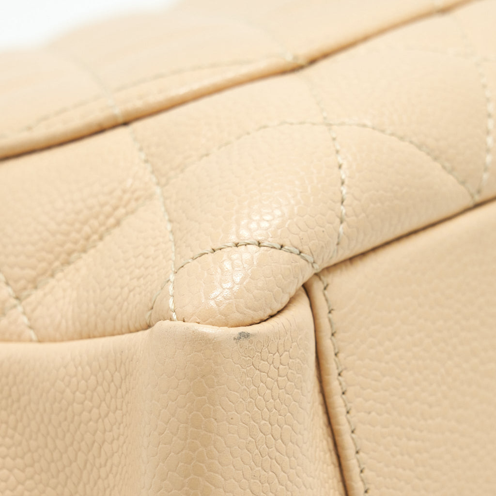 CHANEL GRAND SHOPPING TOTE BAG CAVIAR BEIGE SHW