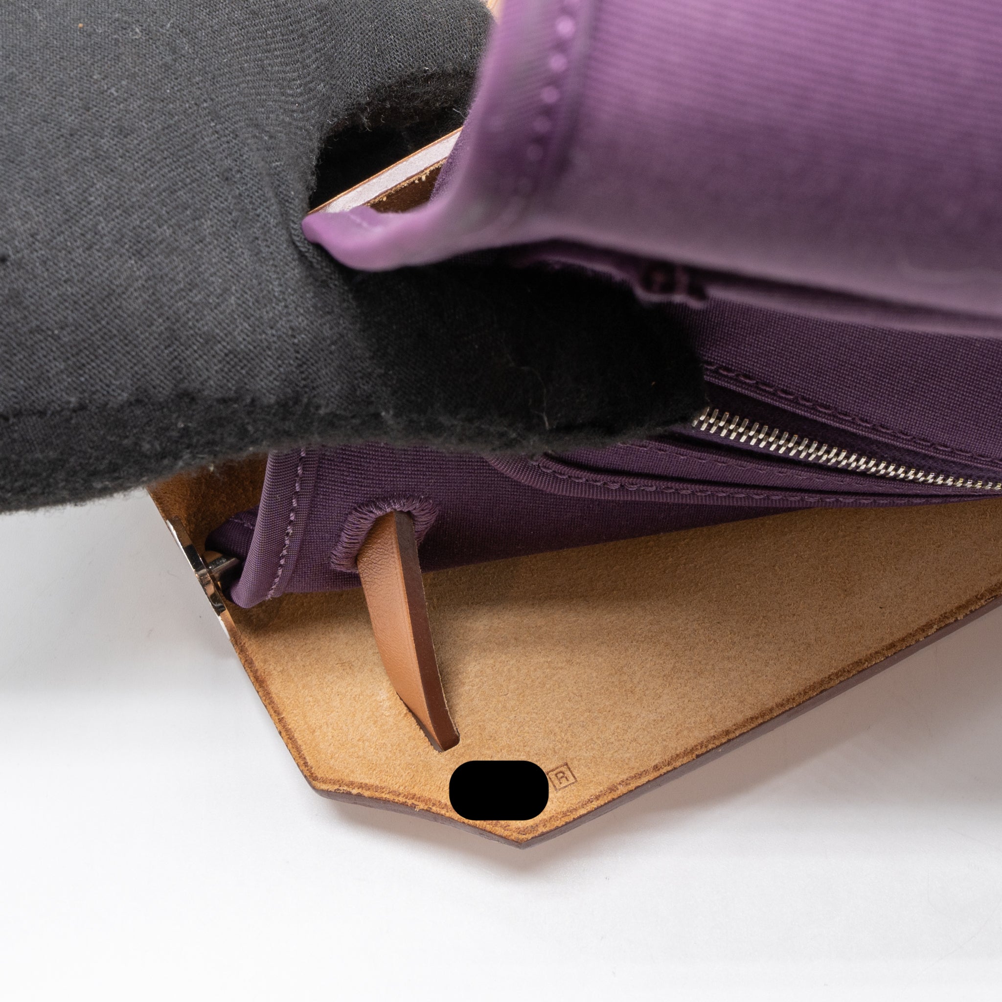 HERMES HERBAG ZIP 31 BAG CANVAS/HUNTER CASSIS PURPLE SHW
