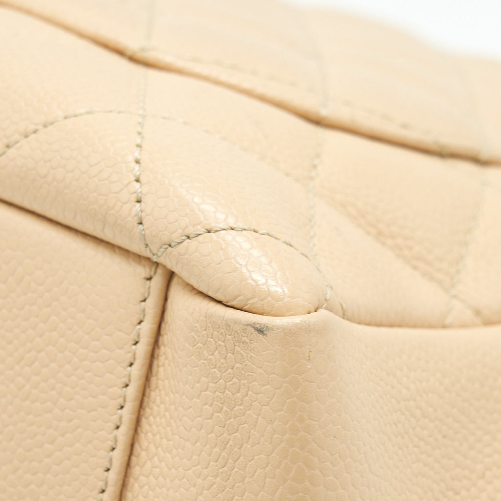 CHANEL GRAND SHOPPING TOTE BAG CAVIAR BEIGE SHW