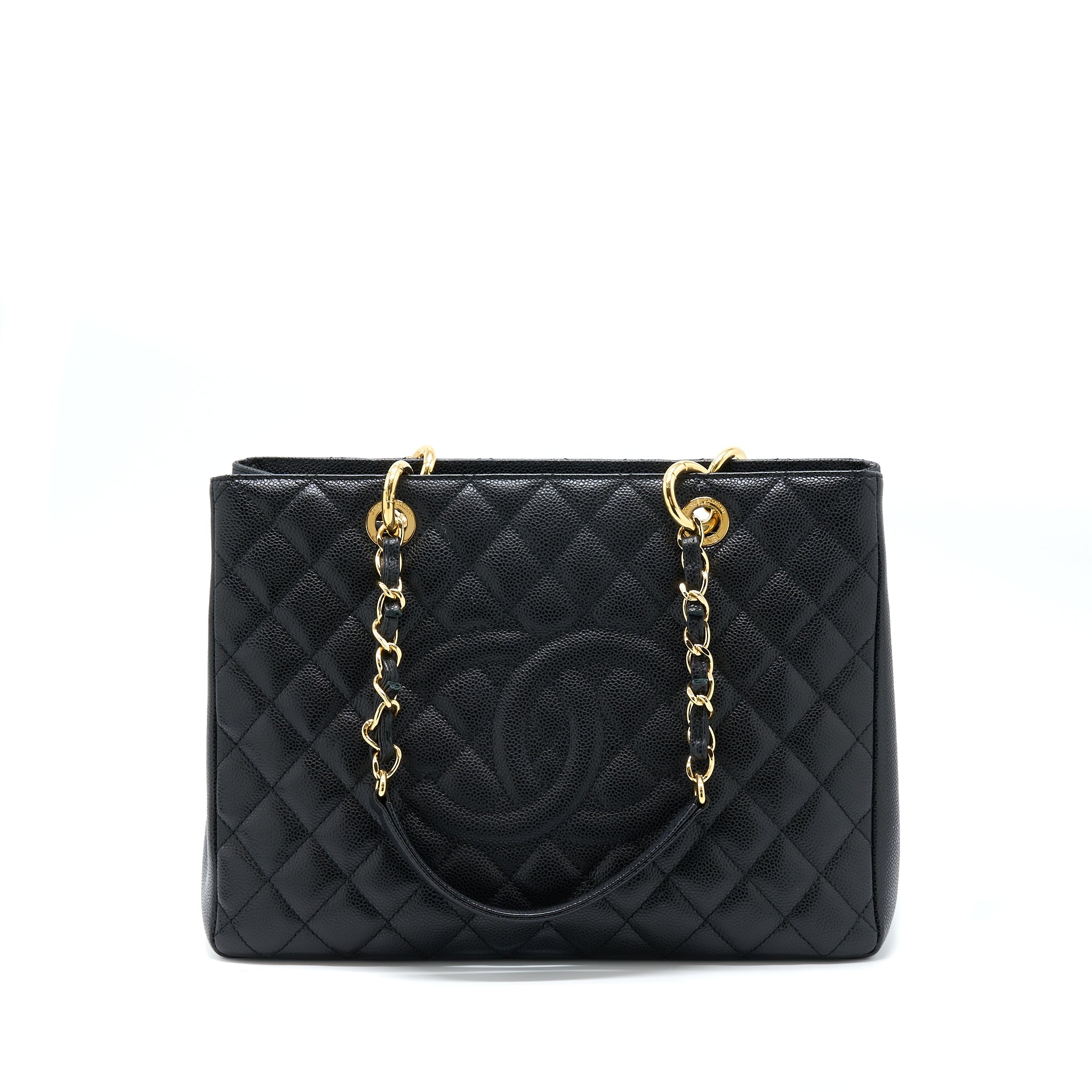 CHANEL GRAND SHOPPING TOTE BAG CAVIAR BLACK GHW