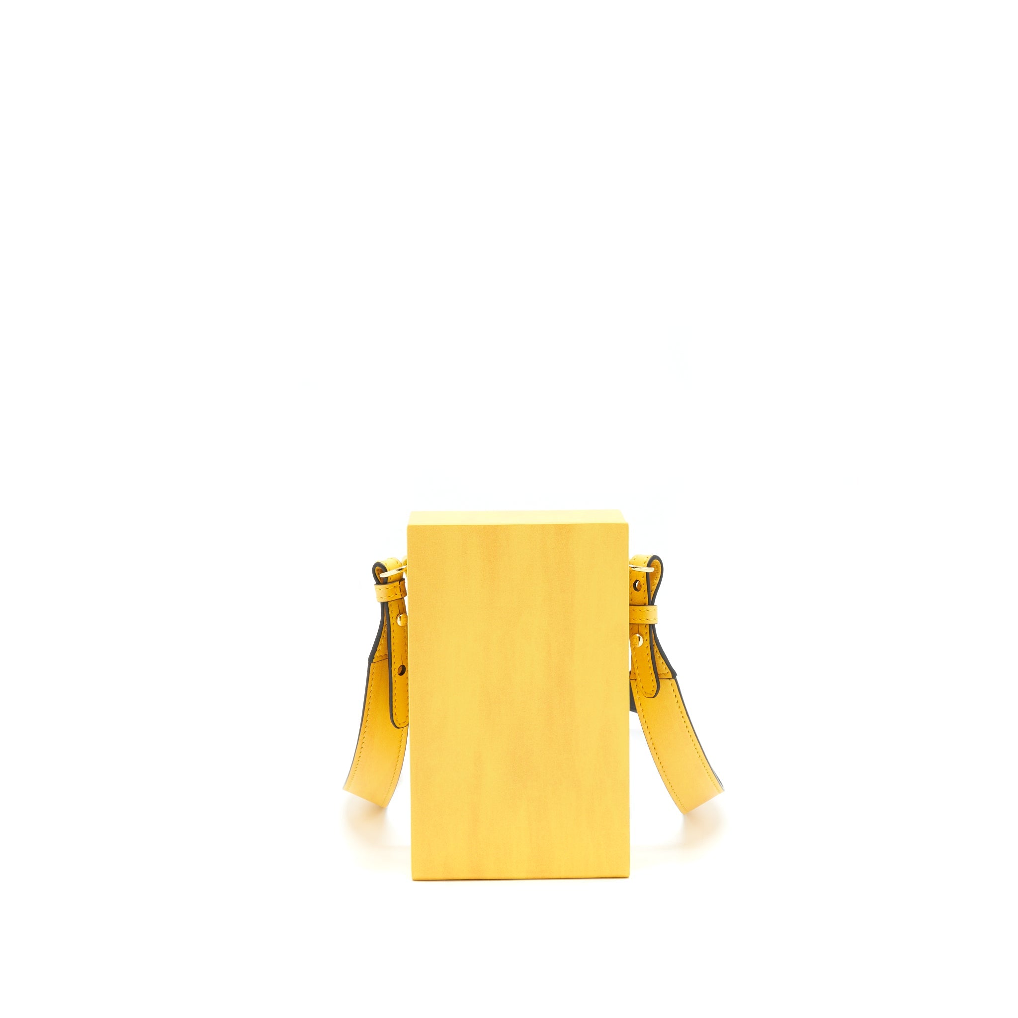 FENDI VERTICAL BOX SHOULDER BAG YELLOW/ BLACK