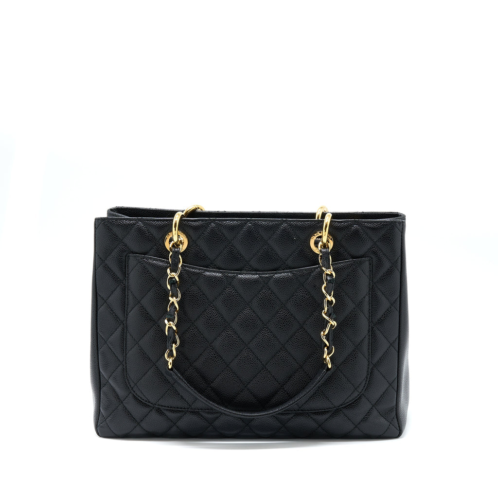CHANEL GRAND SHOPPING TOTE BAG CAVIAR BLACK GHW