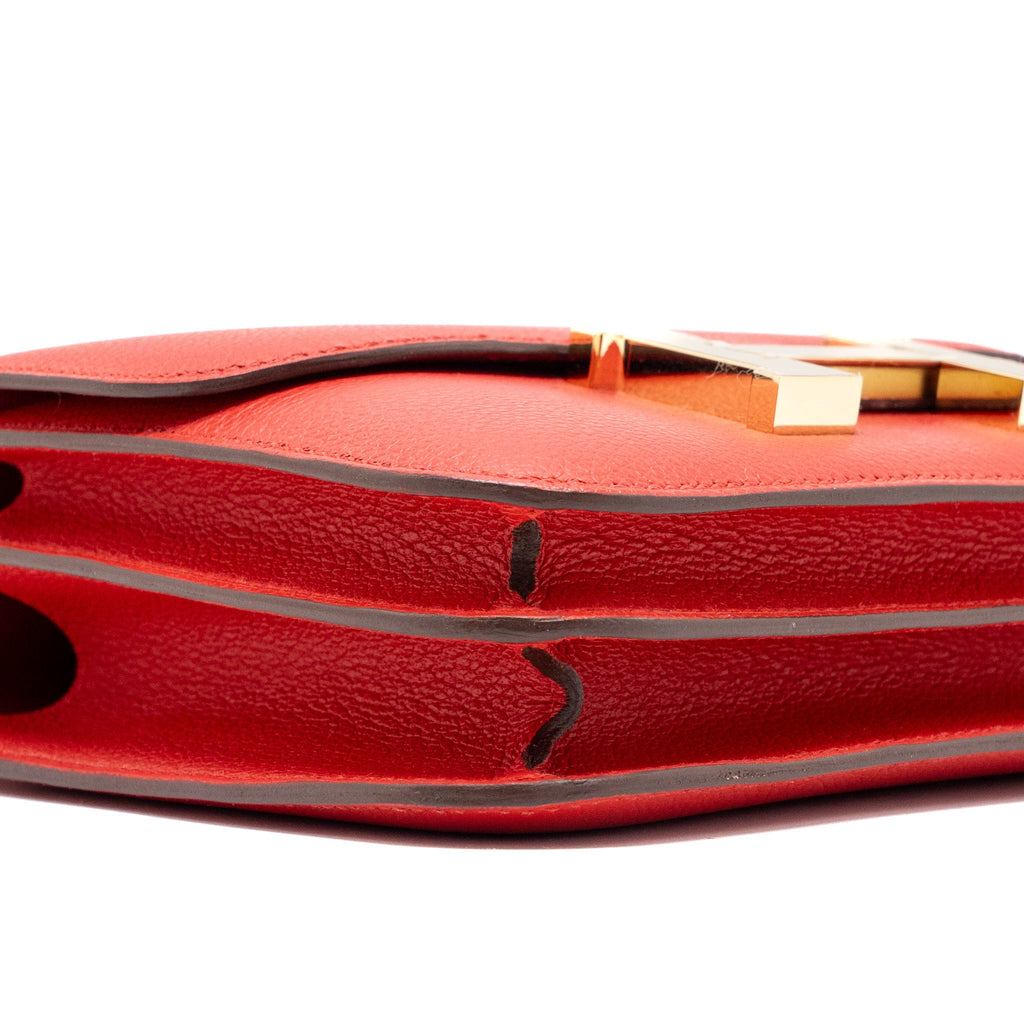 HERMES MINI CONSTANCE EVERCOLOR ROUGE DE COEUR GHW
