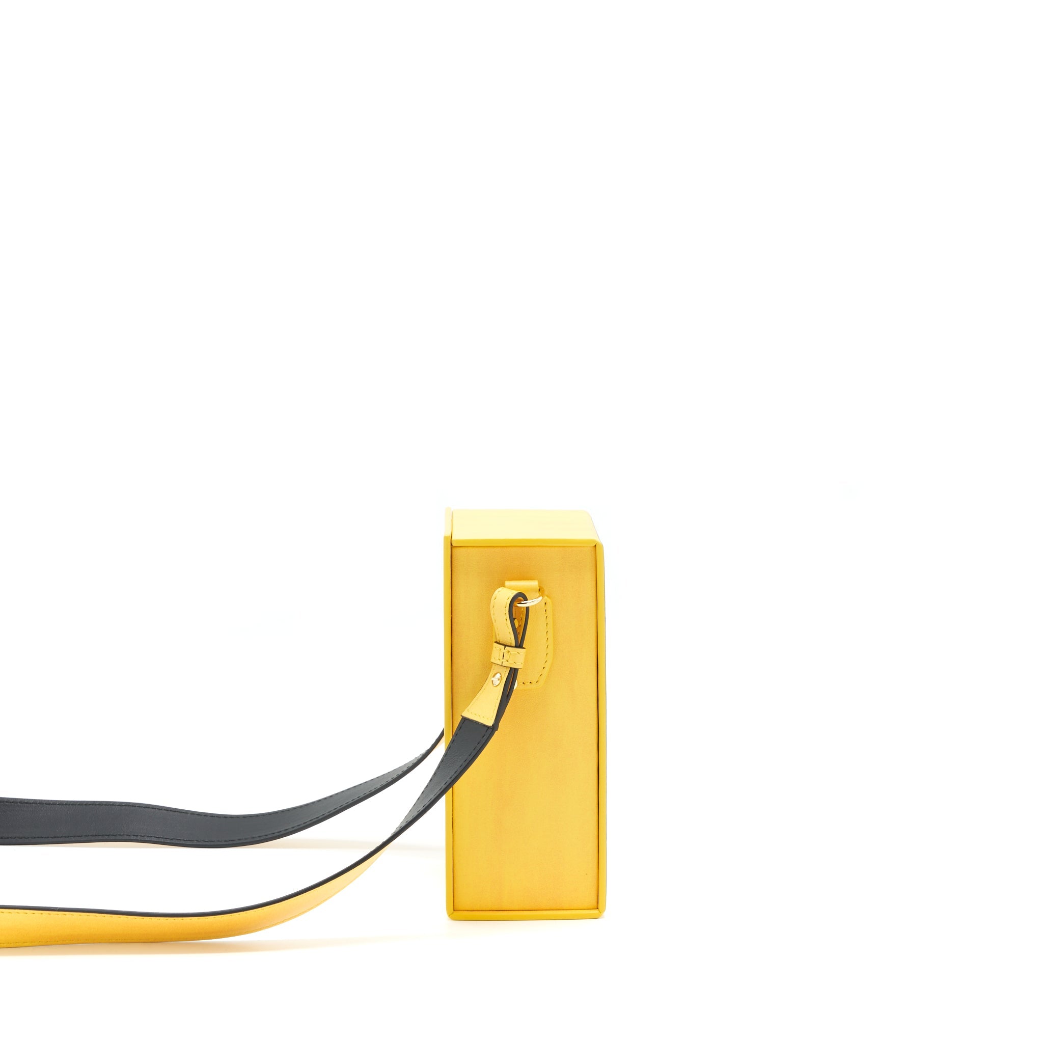 FENDI VERTICAL BOX SHOULDER BAG YELLOW/ BLACK
