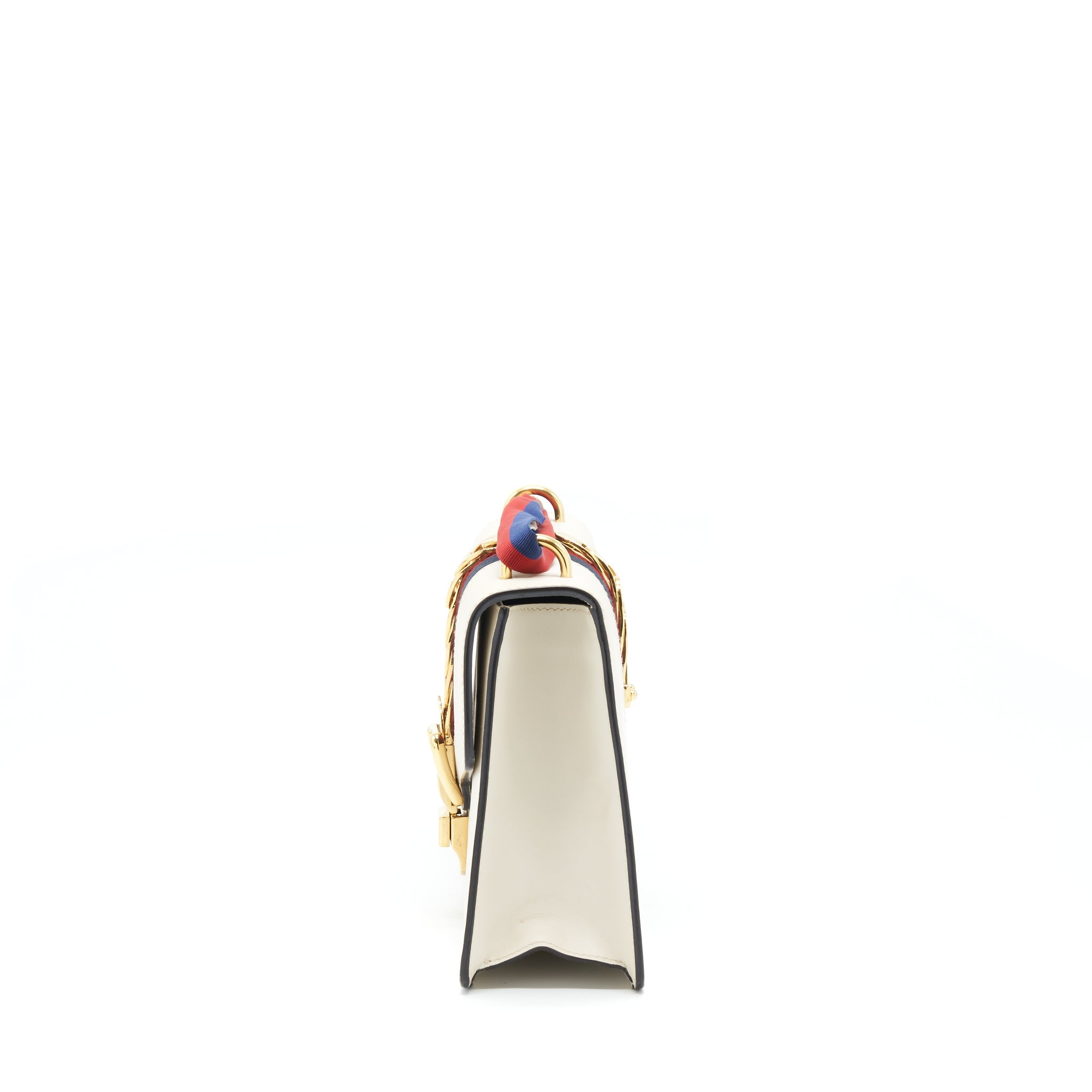 GUCCI SMALL SYLVIE SHOULDER BAG WHITE GHW