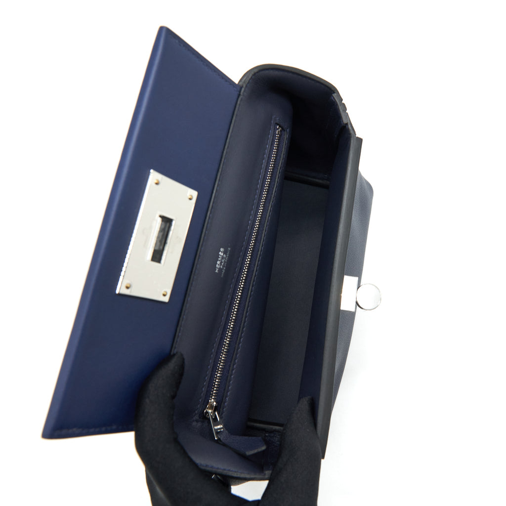 HERMES MINI 24/24 2424-21 BAG SWIFT BLUE NUIT/BLUE NAVY SHW
