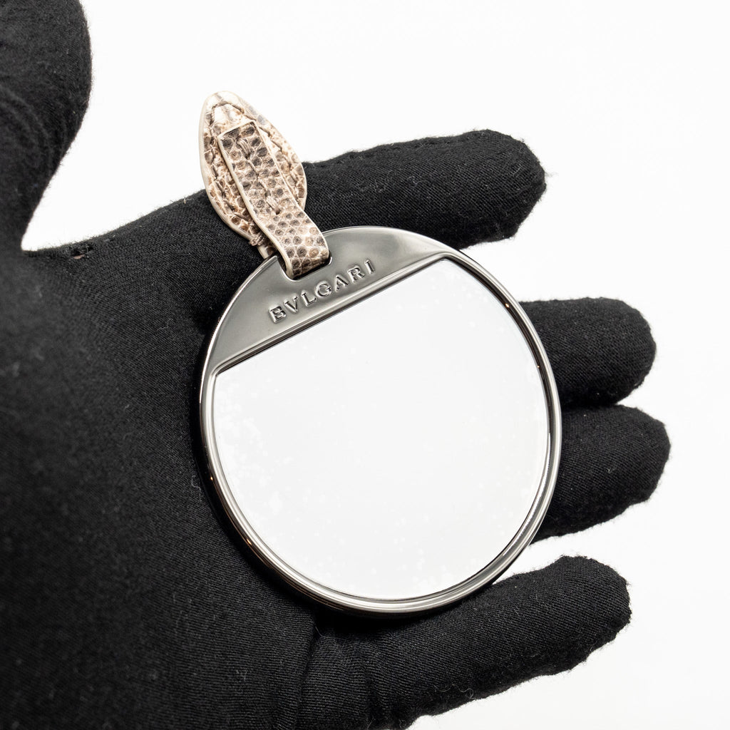 BVLGARI TOP HANDLE SERPENTI FOREVER CROSSBODY BAG SHINY LIZARD WHITE/MULTICOLOUR BLACK HARDWARE