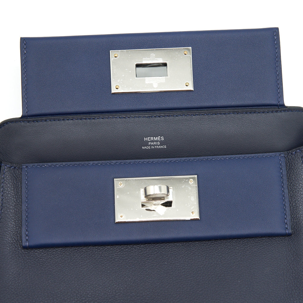 HERMES MINI 24/24 2424-21 BAG SWIFT BLUE NUIT/BLUE NAVY SHW