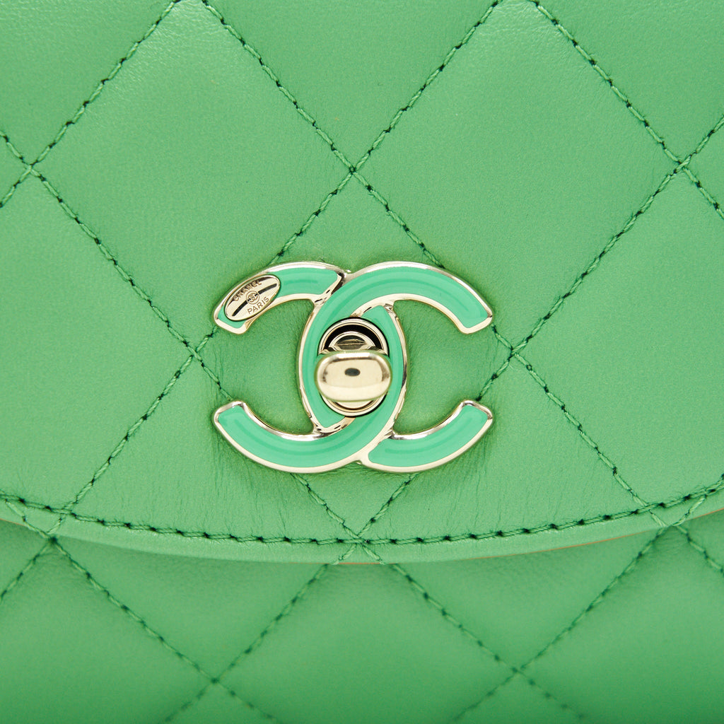 CHANEL SMALL SCARF ENTWINED CHAIN BAG GREEN