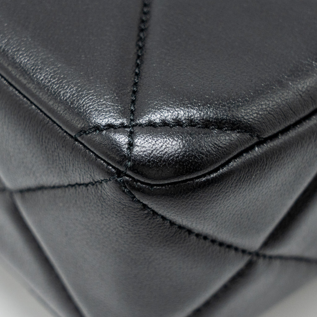 CHANEL QUILTED MINI FLAP BAG WITH DETAILED CHAIN LAMBSKIN BLACK GHW (MICROCHIP)