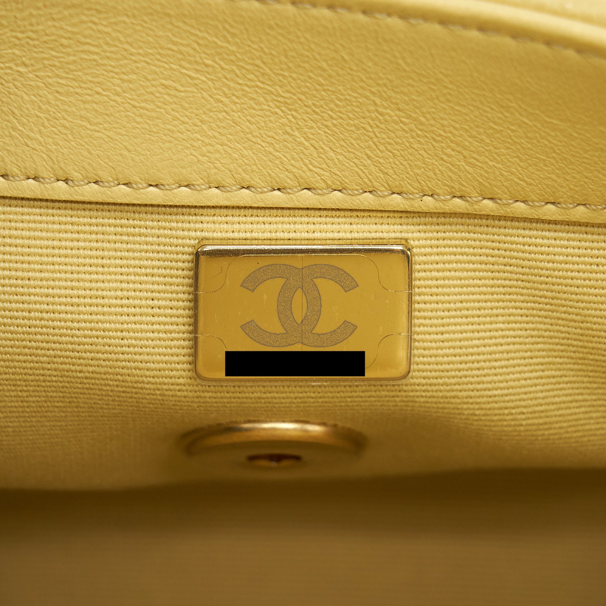 CHANEL 22P NEW MINI SQUARE FLAP BAG CAVIAR LIGHT YELLOW BRUSHED GHW